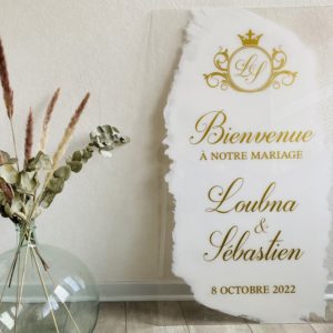 Création de panneau d'accueil sur mesure mariage Grand Est