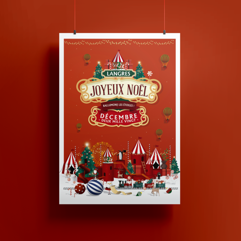 Création de l'affiche de festivité de Noël à Langres en Haute-Marne